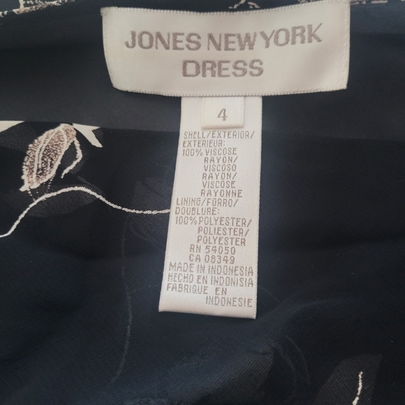 Jones New York black floral print sleeveless dress Sz.4 - Picture 7 of 7